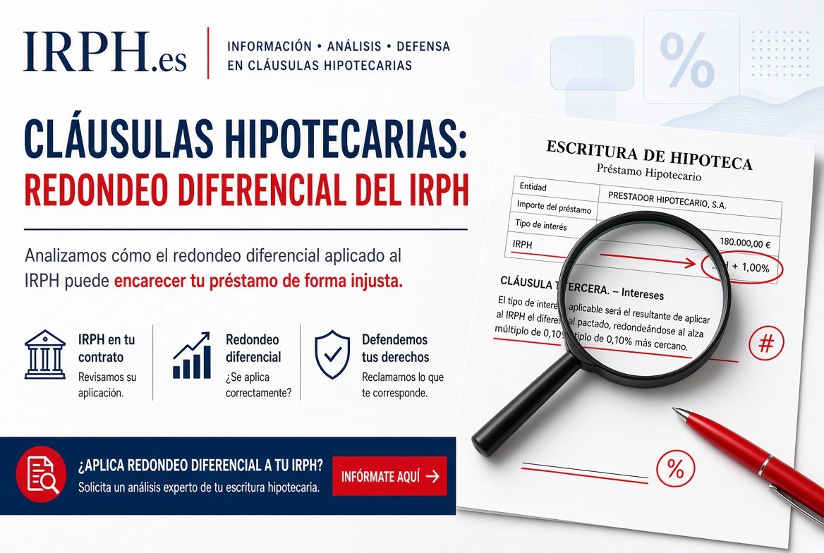 Cláusula de redondeo, diferencial e IRPH: tres detalles de la escritura que cambian la cuota