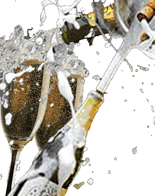 Champang para celebrar el premio extraordinario de Navidad de la Loteria Nacional