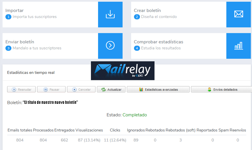 Crear boletin mailrelay